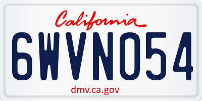 CA license plate 6WVN054