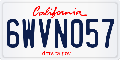CA license plate 6WVN057