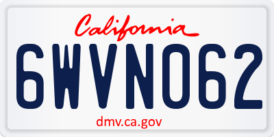 CA license plate 6WVN062