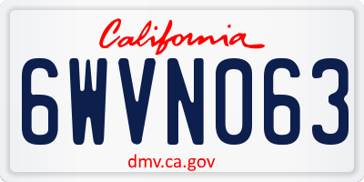 CA license plate 6WVN063