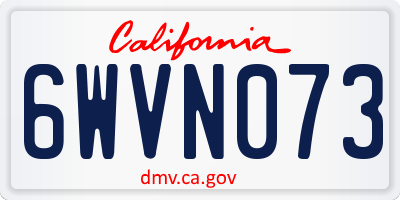 CA license plate 6WVN073