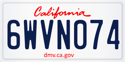 CA license plate 6WVN074