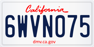CA license plate 6WVN075