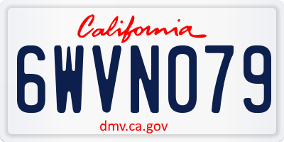 CA license plate 6WVN079