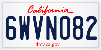 CA license plate 6WVN082
