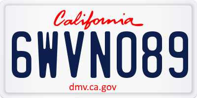 CA license plate 6WVN089