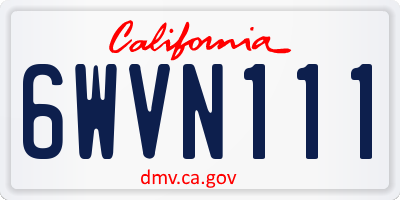 CA license plate 6WVN111
