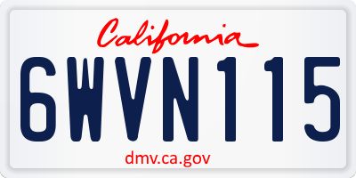 CA license plate 6WVN115