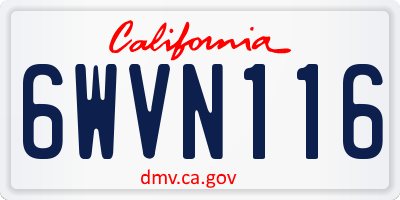 CA license plate 6WVN116