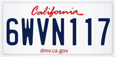CA license plate 6WVN117