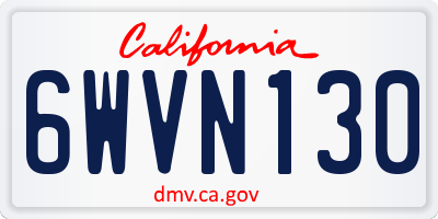 CA license plate 6WVN130
