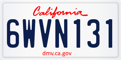 CA license plate 6WVN131