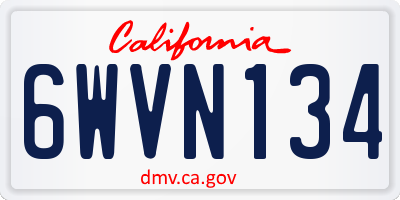 CA license plate 6WVN134