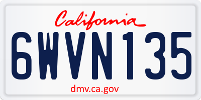 CA license plate 6WVN135