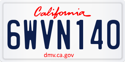 CA license plate 6WVN140