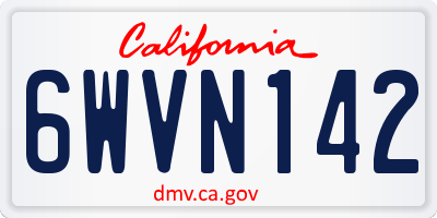 CA license plate 6WVN142