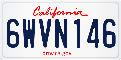 CA license plate 6WVN146