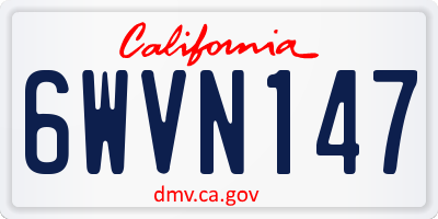 CA license plate 6WVN147