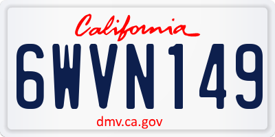 CA license plate 6WVN149