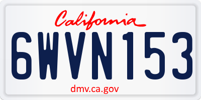 CA license plate 6WVN153