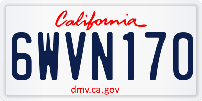 CA license plate 6WVN170
