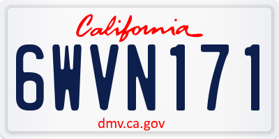 CA license plate 6WVN171