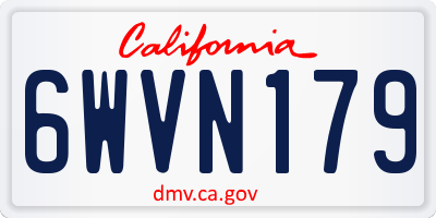 CA license plate 6WVN179