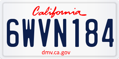CA license plate 6WVN184