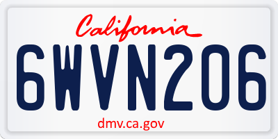 CA license plate 6WVN206