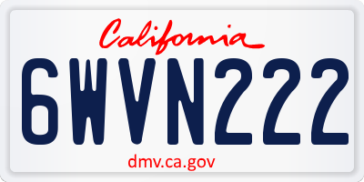 CA license plate 6WVN222