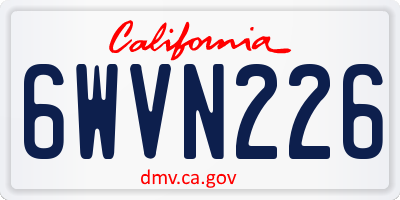 CA license plate 6WVN226