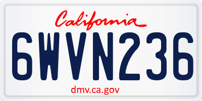 CA license plate 6WVN236
