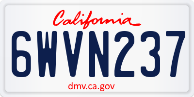 CA license plate 6WVN237