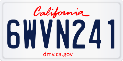 CA license plate 6WVN241
