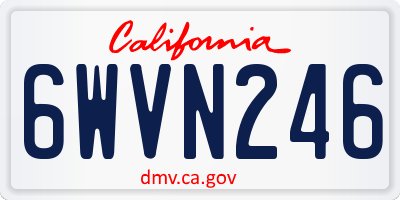 CA license plate 6WVN246