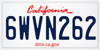 CA license plate 6WVN262