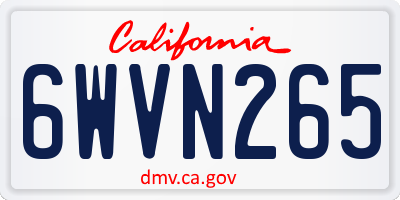 CA license plate 6WVN265