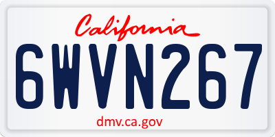 CA license plate 6WVN267
