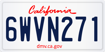 CA license plate 6WVN271