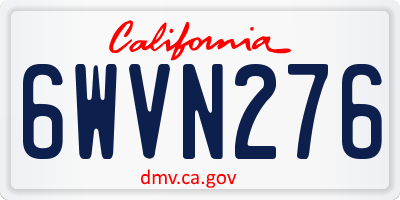 CA license plate 6WVN276