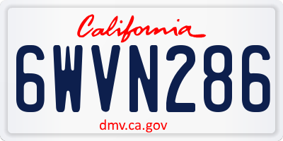 CA license plate 6WVN286
