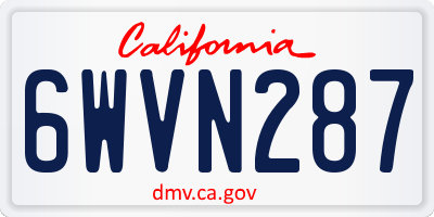 CA license plate 6WVN287