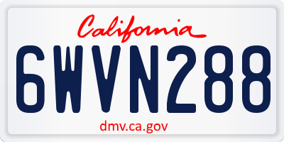 CA license plate 6WVN288
