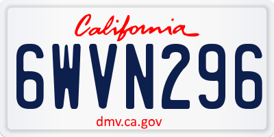 CA license plate 6WVN296