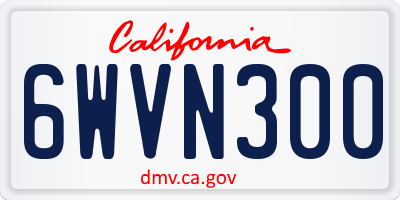 CA license plate 6WVN300