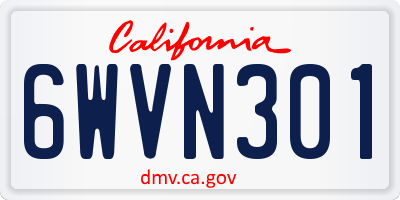 CA license plate 6WVN301