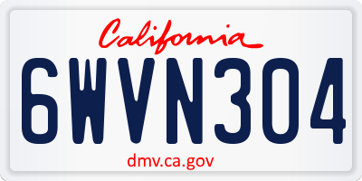 CA license plate 6WVN304