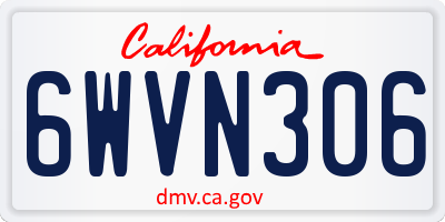 CA license plate 6WVN306