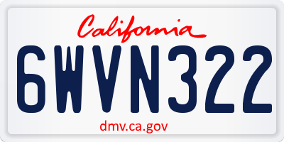 CA license plate 6WVN322