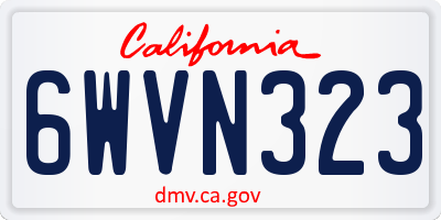 CA license plate 6WVN323